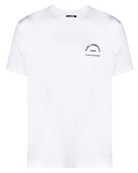 weißes T-Shirt mit einem Rundhalsausschnitt von Karl Lagerfeld