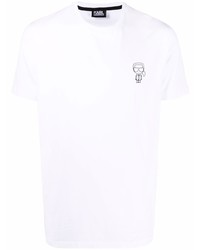 weißes T-Shirt mit einem Rundhalsausschnitt von Karl Lagerfeld