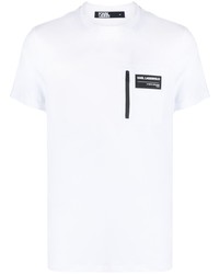 weißes T-Shirt mit einem Rundhalsausschnitt von Karl Lagerfeld