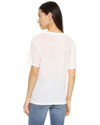 weißes T-Shirt mit einem Rundhalsausschnitt von NSF