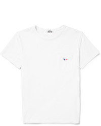 weißes T-Shirt mit einem Rundhalsausschnitt von Kitsune