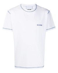 weißes T-Shirt mit einem Rundhalsausschnitt von Koché
