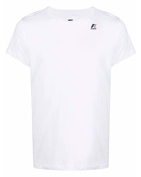 weißes T-Shirt mit einem Rundhalsausschnitt von Kway