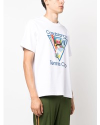 weißes T-Shirt mit einem Rundhalsausschnitt von Casablanca