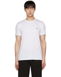 weißes T-Shirt mit einem Rundhalsausschnitt von Lacoste