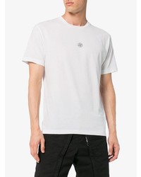 weißes T-Shirt mit einem Rundhalsausschnitt von Stone Island