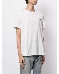 weißes T-Shirt mit einem Rundhalsausschnitt von Fred Perry