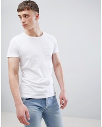 weißes T-Shirt mit einem Rundhalsausschnitt von Lee