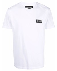 weißes T-Shirt mit einem Rundhalsausschnitt von Les Hommes