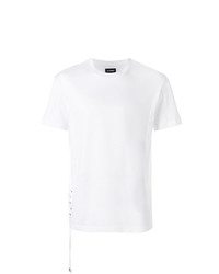 weißes T-Shirt mit einem Rundhalsausschnitt von Les Hommes