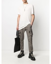 weißes T-Shirt mit einem Rundhalsausschnitt von Rick Owens