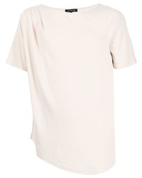 weißes T-Shirt mit einem Rundhalsausschnitt von Lisa Von Tang