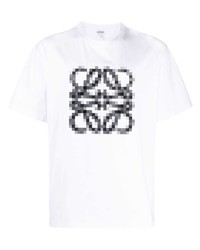 weißes T-Shirt mit einem Rundhalsausschnitt von Loewe