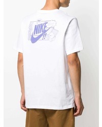 weißes T-Shirt mit einem Rundhalsausschnitt von Nike