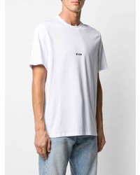 weißes T-Shirt mit einem Rundhalsausschnitt von MSGM