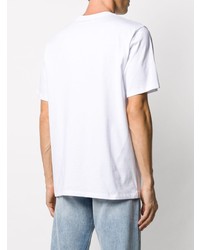 weißes T-Shirt mit einem Rundhalsausschnitt von MSGM