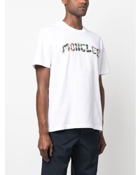 weißes T-Shirt mit einem Rundhalsausschnitt von Moncler