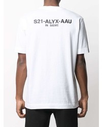 weißes T-Shirt mit einem Rundhalsausschnitt von 1017 Alyx 9Sm