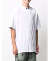 weißes T-Shirt mit einem Rundhalsausschnitt von MSGM