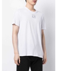 weißes T-Shirt mit einem Rundhalsausschnitt von Armani Exchange