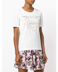 weißes T-Shirt mit einem Rundhalsausschnitt von Boutique Moschino