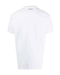 weißes T-Shirt mit einem Rundhalsausschnitt von DSQUARED2