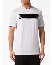 weißes T-Shirt mit einem Rundhalsausschnitt von Plein Sport