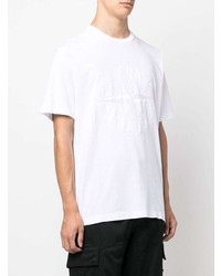 weißes T-Shirt mit einem Rundhalsausschnitt von Stone Island