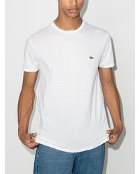 weißes T-Shirt mit einem Rundhalsausschnitt von Lacoste