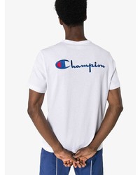 weißes T-Shirt mit einem Rundhalsausschnitt von Champion