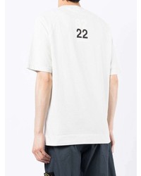 weißes T-Shirt mit einem Rundhalsausschnitt von Stone Island