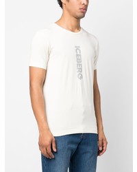 weißes T-Shirt mit einem Rundhalsausschnitt von Iceberg