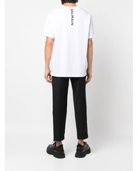 weißes T-Shirt mit einem Rundhalsausschnitt von Balmain