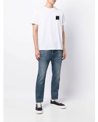 weißes T-Shirt mit einem Rundhalsausschnitt von Armani Exchange