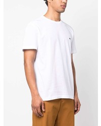 weißes T-Shirt mit einem Rundhalsausschnitt von Lacoste