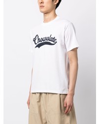 weißes T-Shirt mit einem Rundhalsausschnitt von Chocoolate