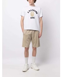 weißes T-Shirt mit einem Rundhalsausschnitt von A Bathing Ape