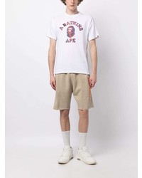 weißes T-Shirt mit einem Rundhalsausschnitt von A Bathing Ape