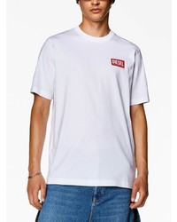 weißes T-Shirt mit einem Rundhalsausschnitt von Diesel