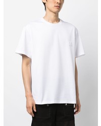 weißes T-Shirt mit einem Rundhalsausschnitt von Wooyoungmi