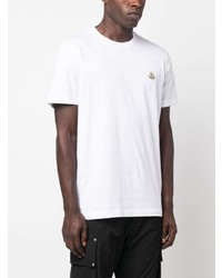 weißes T-Shirt mit einem Rundhalsausschnitt von Moncler