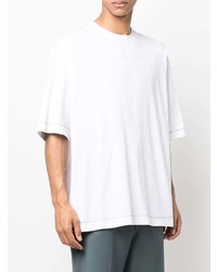 weißes T-Shirt mit einem Rundhalsausschnitt von Paura