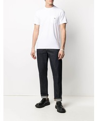 weißes T-Shirt mit einem Rundhalsausschnitt von MAISON KITSUNÉ