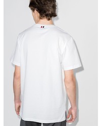 weißes T-Shirt mit einem Rundhalsausschnitt von Thom Browne