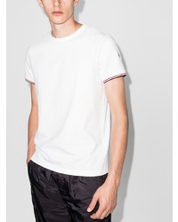 weißes T-Shirt mit einem Rundhalsausschnitt von Moncler