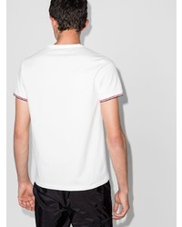 weißes T-Shirt mit einem Rundhalsausschnitt von Moncler