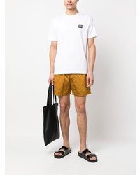 weißes T-Shirt mit einem Rundhalsausschnitt von Stone Island