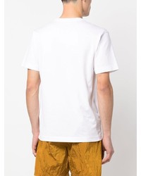 weißes T-Shirt mit einem Rundhalsausschnitt von Stone Island