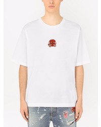 weißes T-Shirt mit einem Rundhalsausschnitt von Dolce & Gabbana