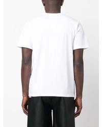 weißes T-Shirt mit einem Rundhalsausschnitt von MM6 MAISON MARGIELA